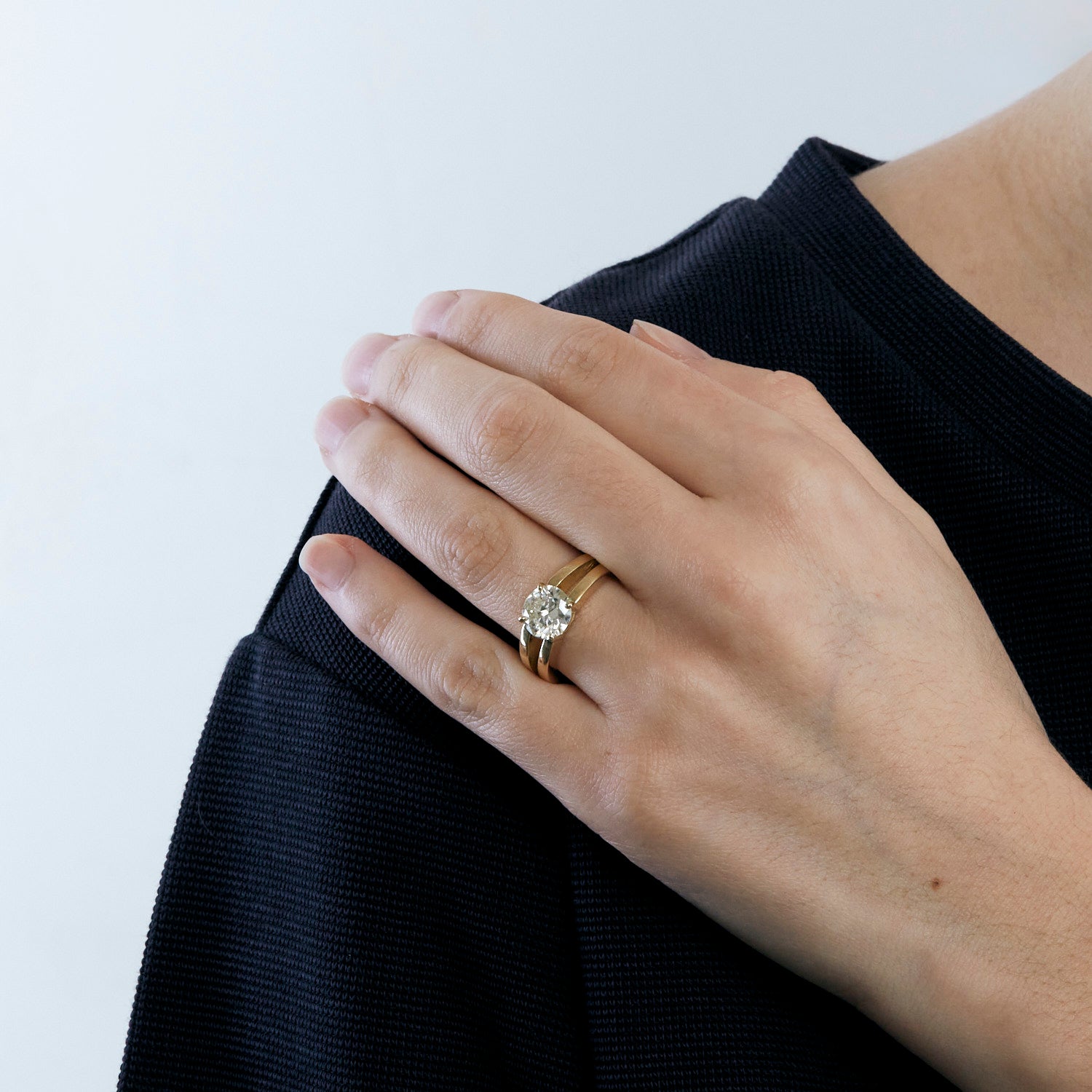 Solitaire 2 carats en or jaune
