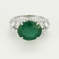 Sublime bague en platine, diamants et émeraude de 7 carats