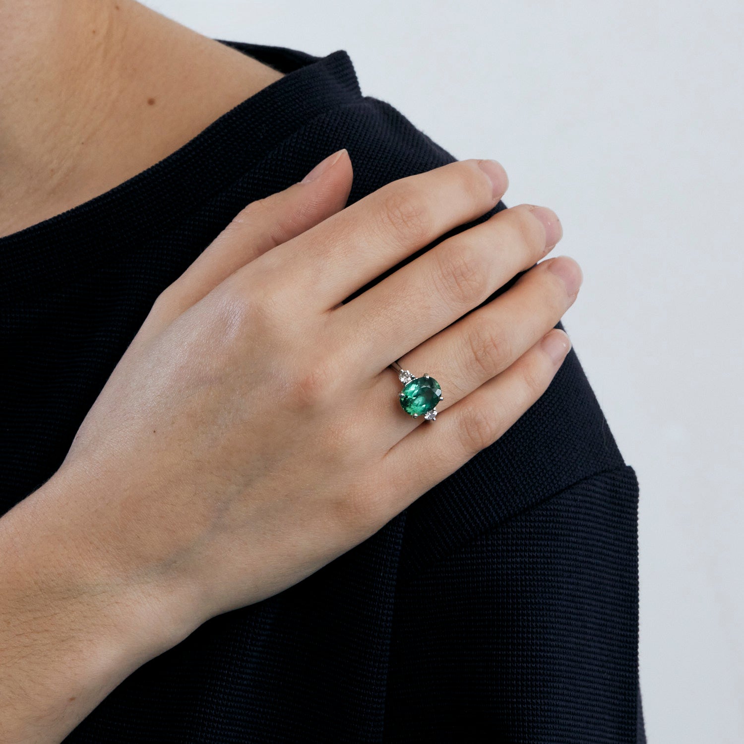 Bague Tourmaline verte 4,15 carats.