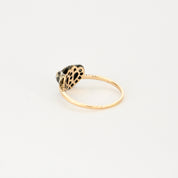 Bague vintage en or, diamants, rubis et saphir.