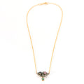Collier en or, diamants, saphir, rubis et émeraude.