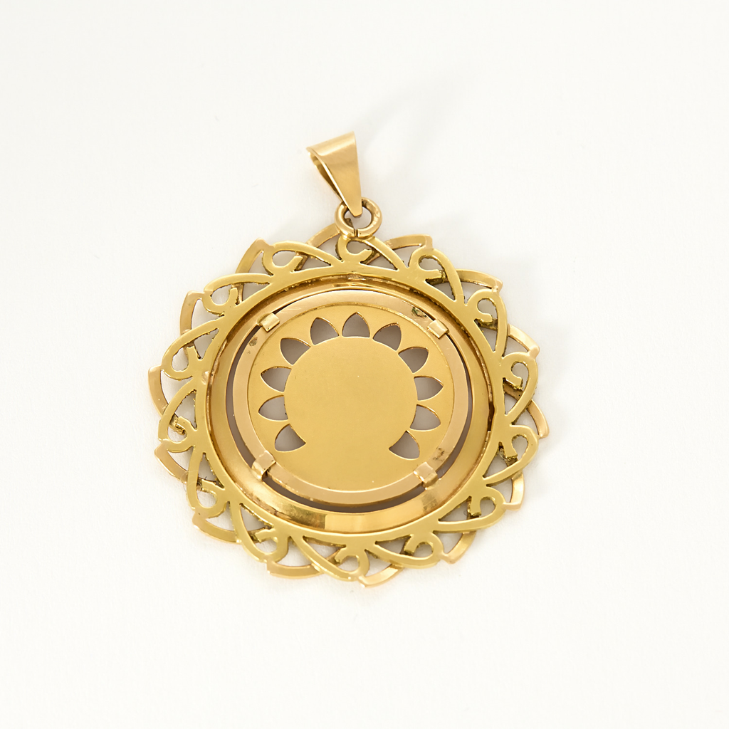 Médaille/Pendentif vierge ancien en or jaune