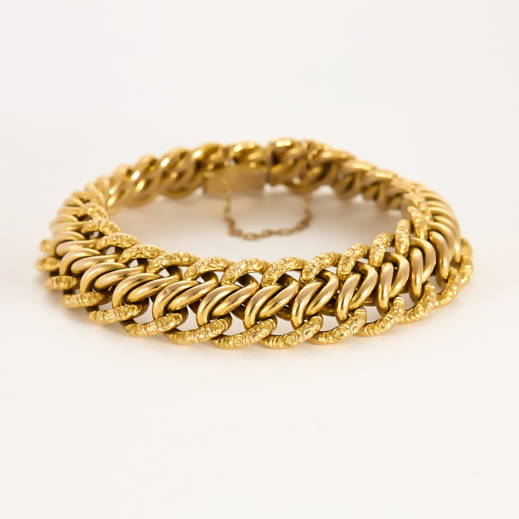 Bracelet ancien Maille américaine en or jaune