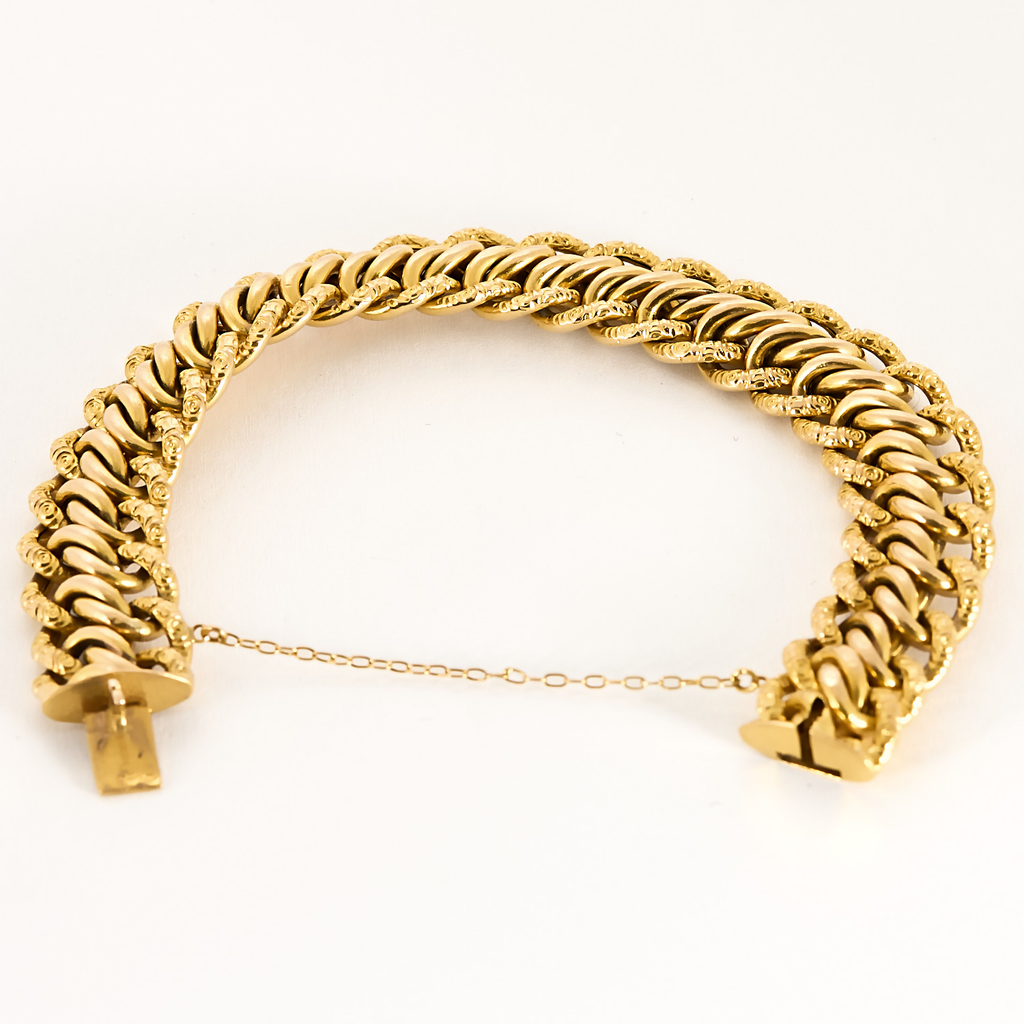 Bracelet ancien Maille américaine en or jaune
