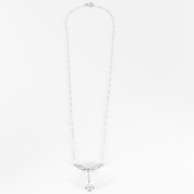 Collier ancien en or blanc et diamants