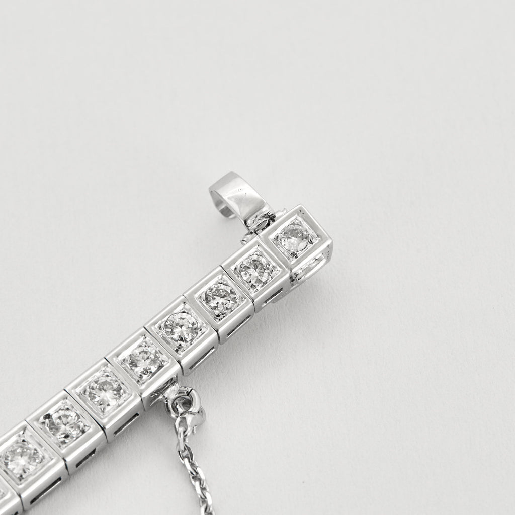 Bracelet ligne Art Déco en platine et diamants