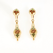 Boucles d'oreilles anciennes or et émail