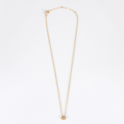 Collier mini poire en or rose et diamants.