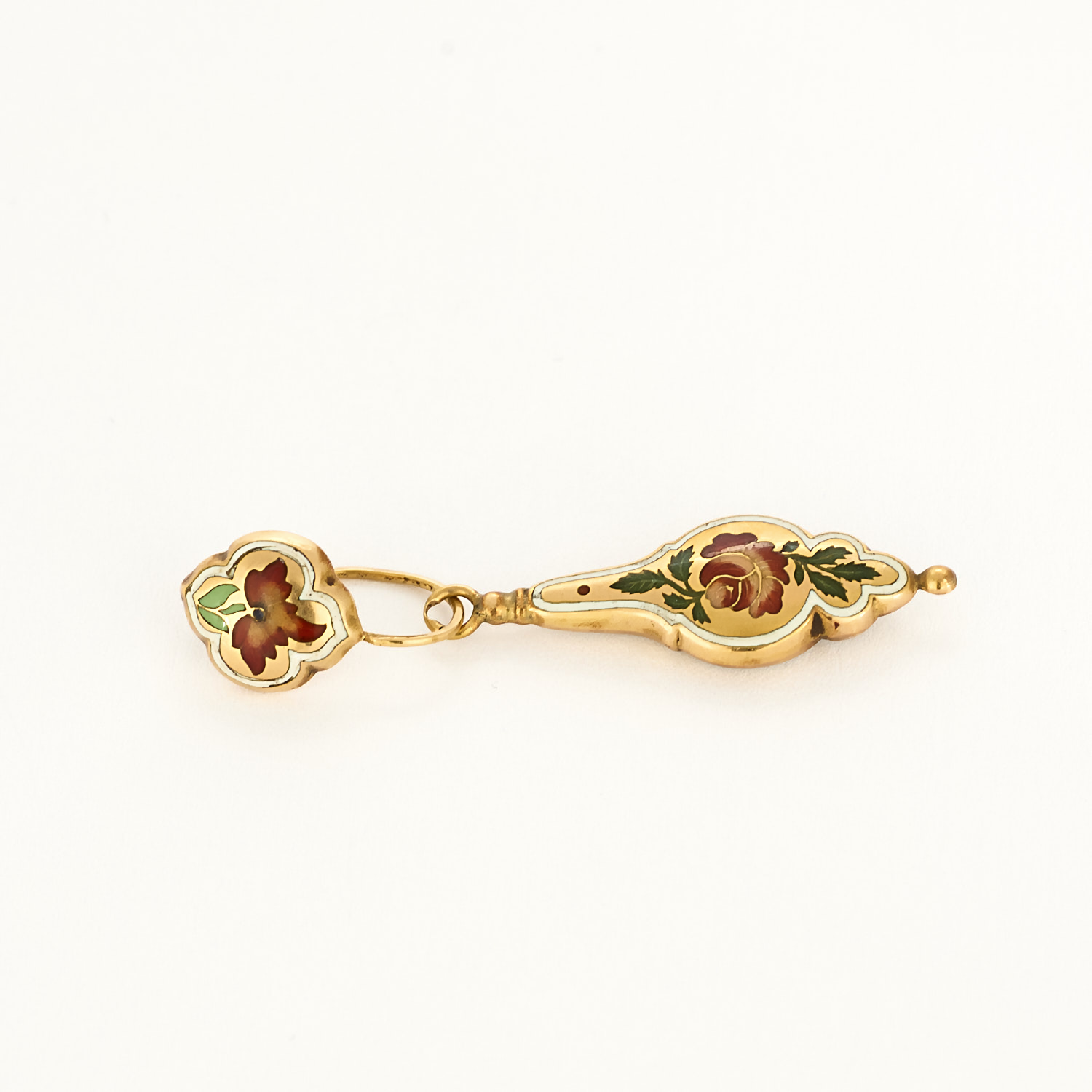 Boucles d'oreilles anciennes or et émail
