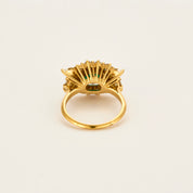 Bague panier vintage émeraude et diamants or jaune
