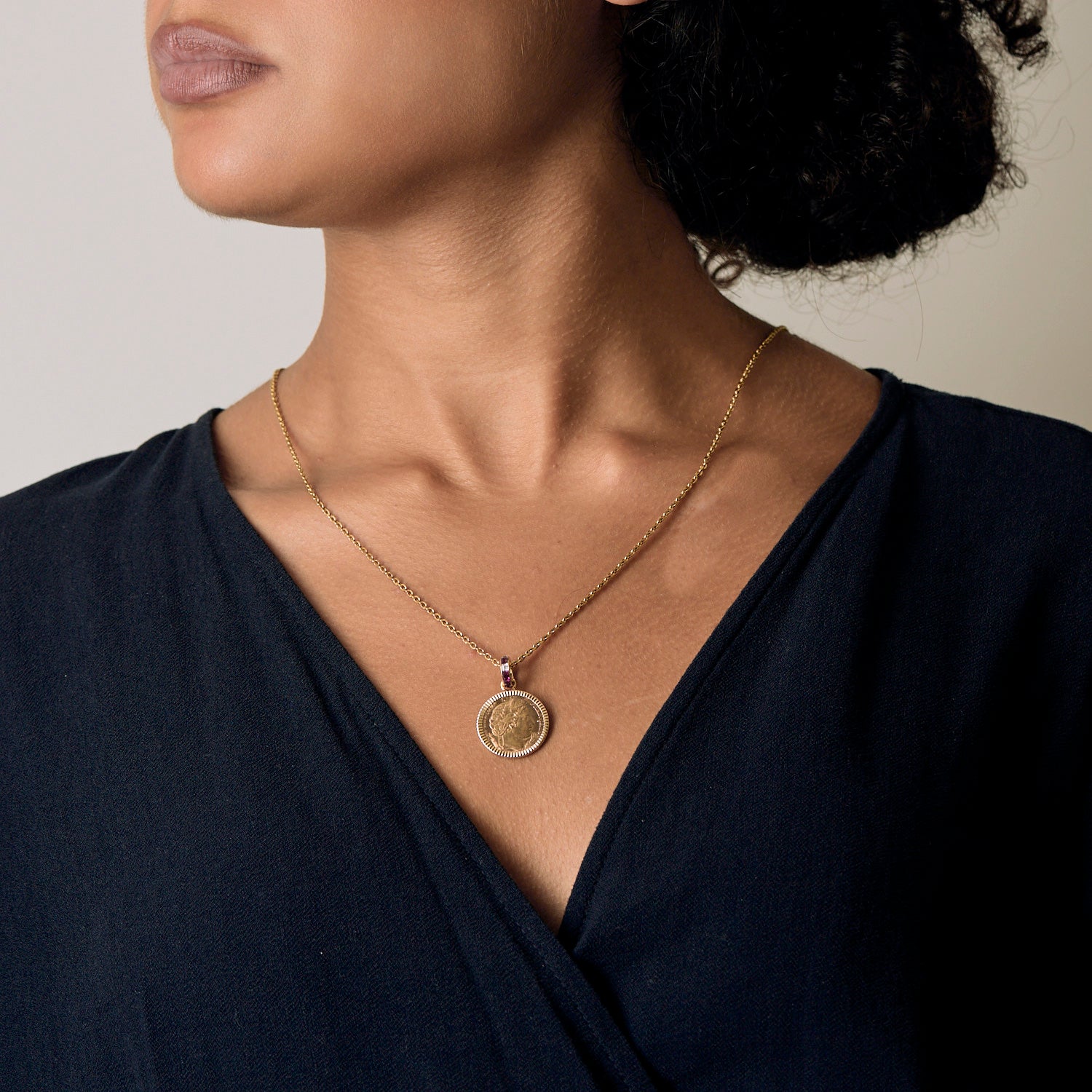 Pendentif en or jaune pièce de 10Fr