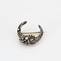 Broche croissant de lune Victorienne en diamants