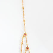 Collier filigrane collerette en or et rubis