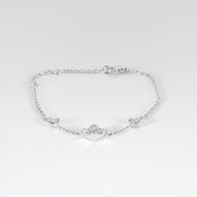 Bracelet diamants princesses en or blanc