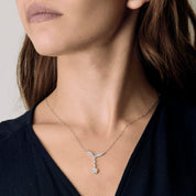 Collier ancien en or blanc et diamants