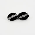Bontons de manchettes 1930 en onyx et diamants.