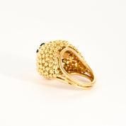 Bague boules vintage en or jaune.