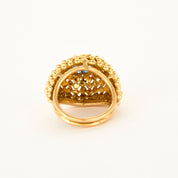 Bague boules vintage en or jaune.