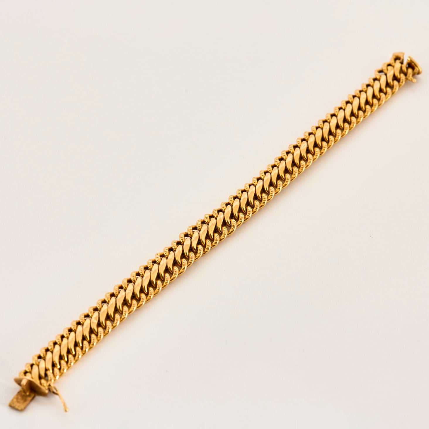 Bracelet ancien maille américaine en or jaune