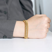 Bracelet ancien maille américaine en or jaune