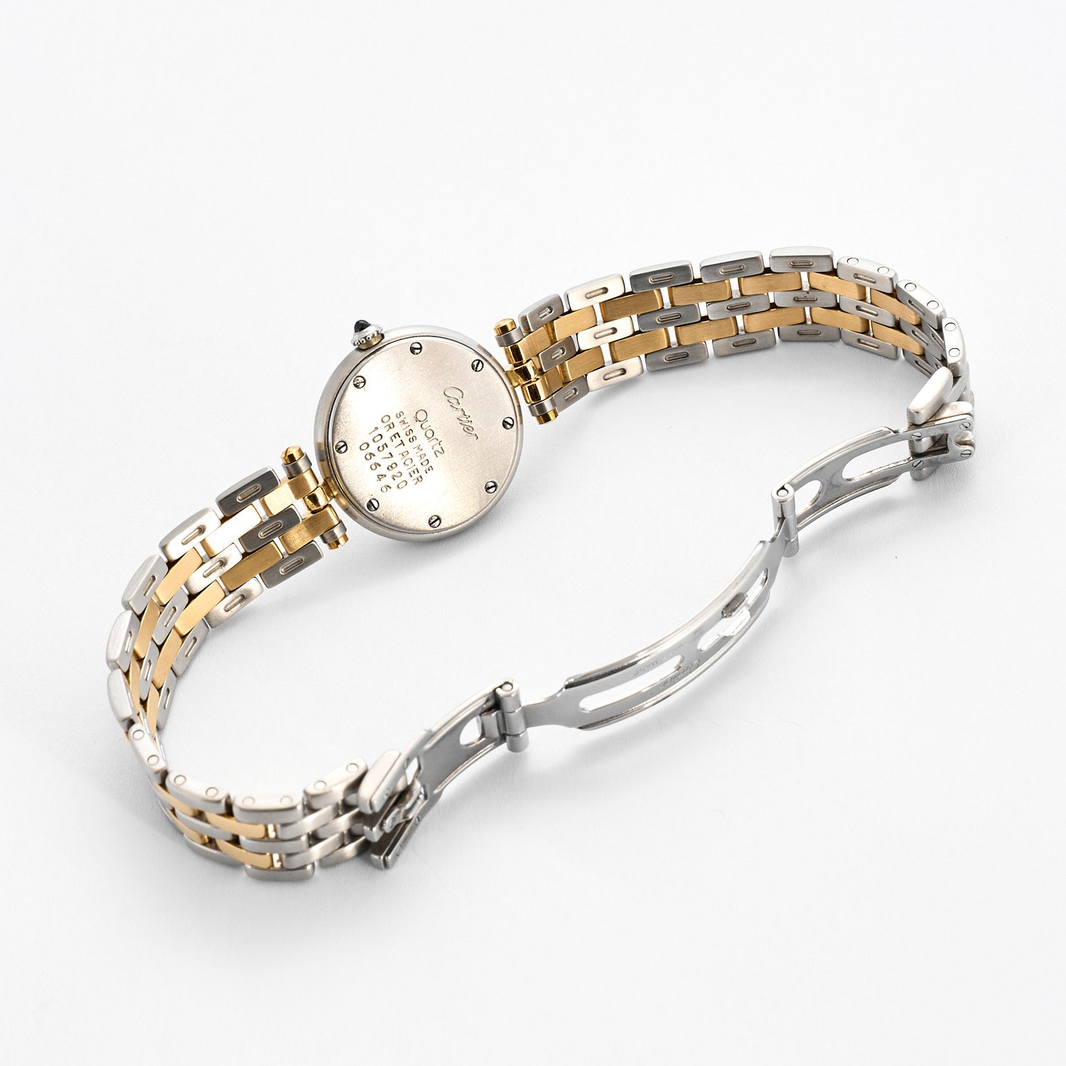 Montre Cartier Panthère ronde or et acier.
