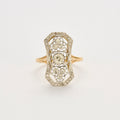 Bague "art Déco" en or, platine et diamants