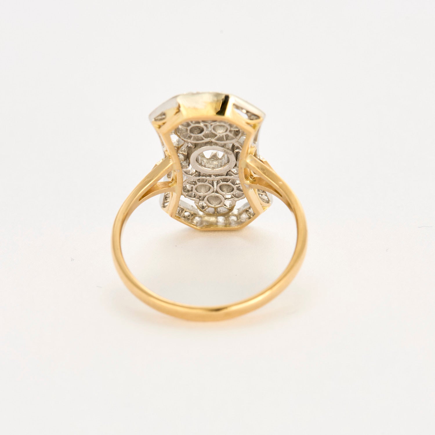 Bague "art Déco" en or, platine et diamants