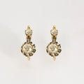 Dormeuses en or jaune, platine et diamants