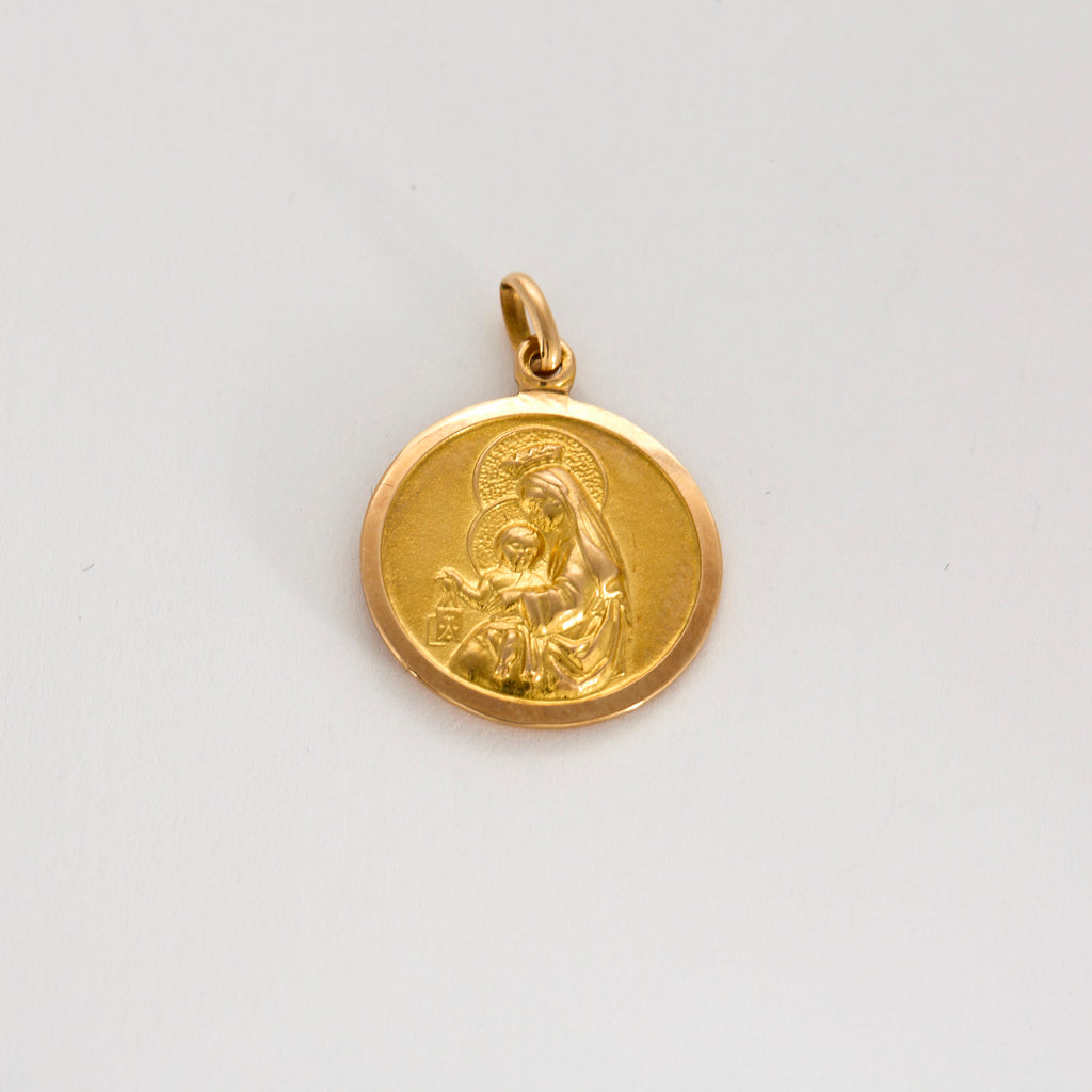 Médaille Vierge & Jésus en or jaune