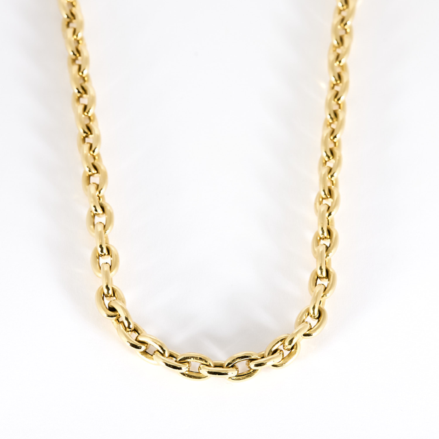 Chaine-collier maille forçat en or jaune