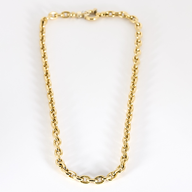 Chaine-collier maille forçat en or jaune