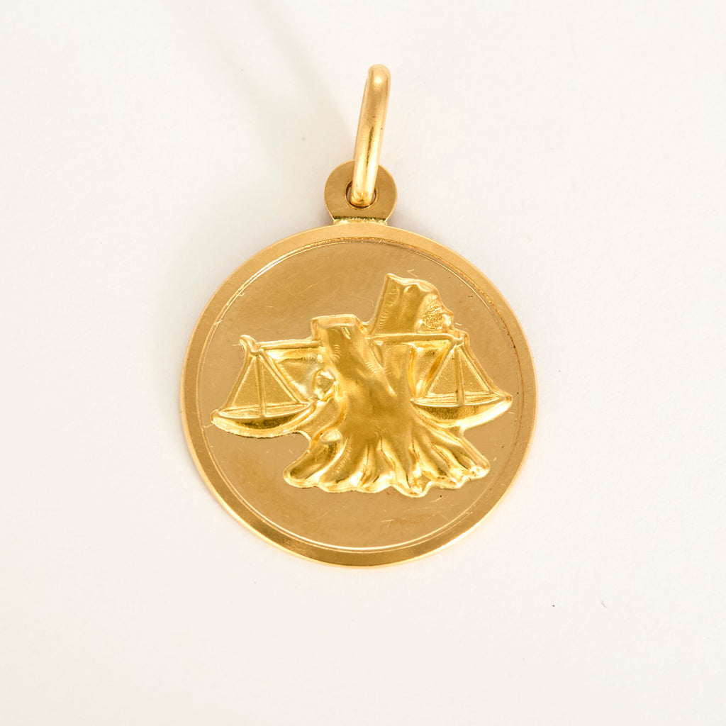 Médaille "Zodiaque" Balance en or jaune 18k
