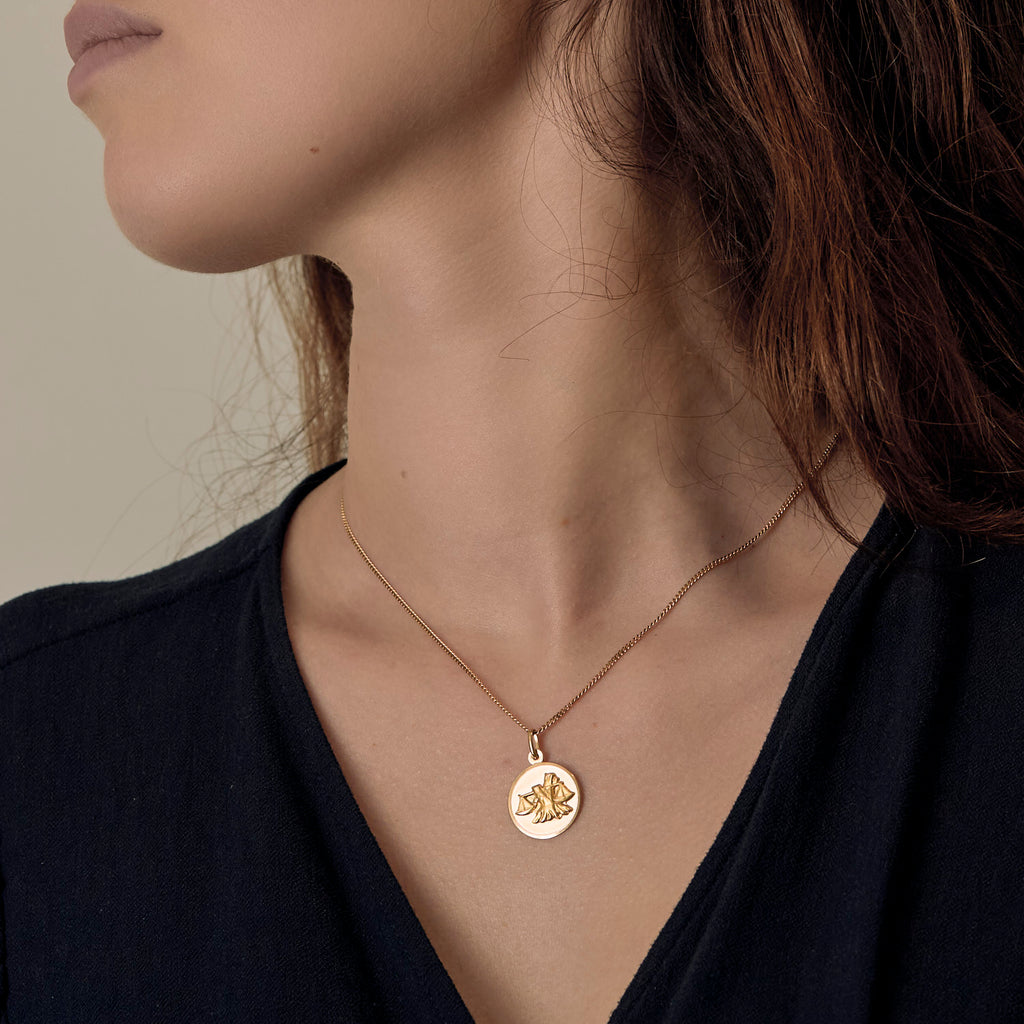 Médaille "Zodiaque" Balance en or jaune 18k