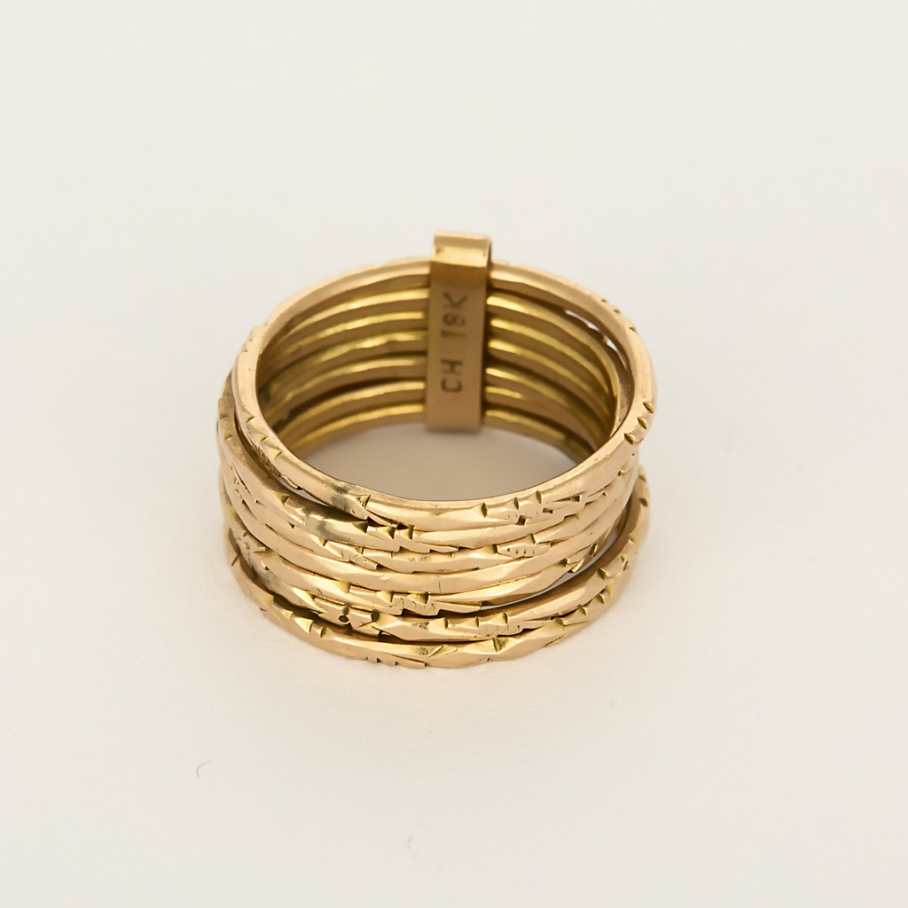 Bague ancienne Semainier en or rose.