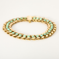 Bracelet ancien en or rose et turquoise.