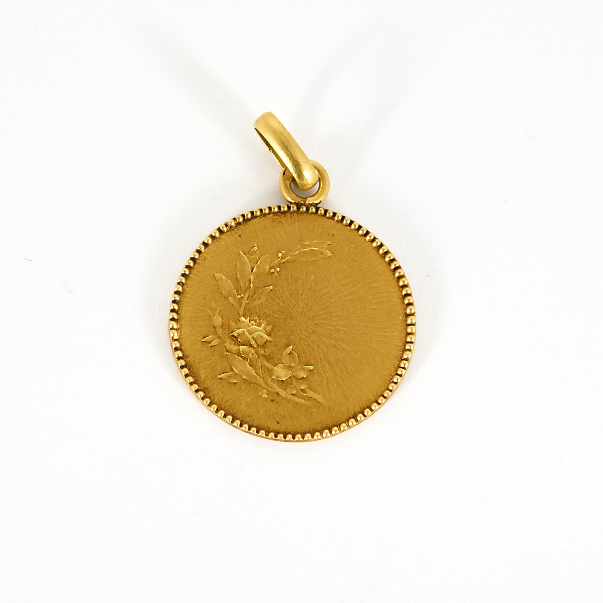 Médaille Vintage Florale en or jaune