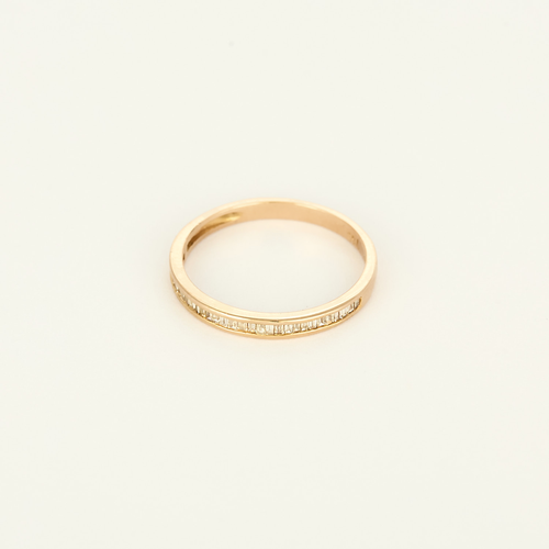 Alliance demie en diamants baguettes or rose 18k.