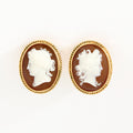 Boucles d'oreilles clips en or et camée