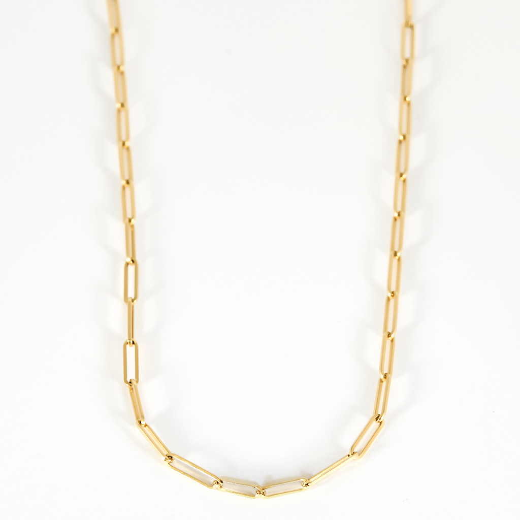 Chaine-collier maille Trombone en or jaune