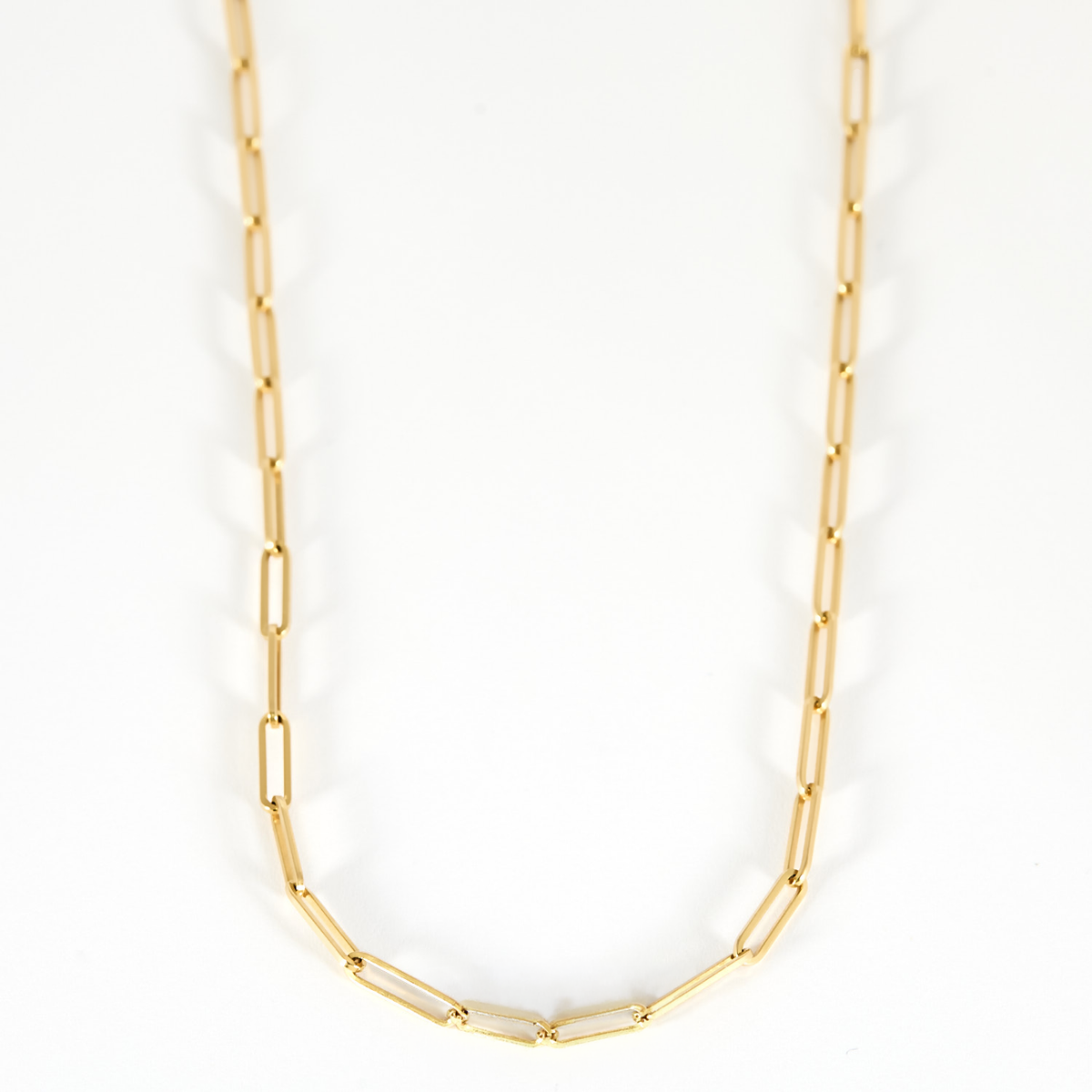 Chaine-collier maille Trombone en or jaune