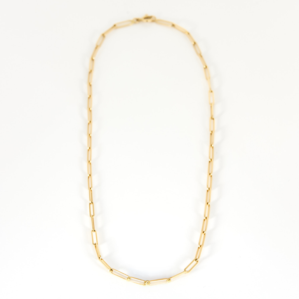Chaine-collier maille Trombone en or jaune