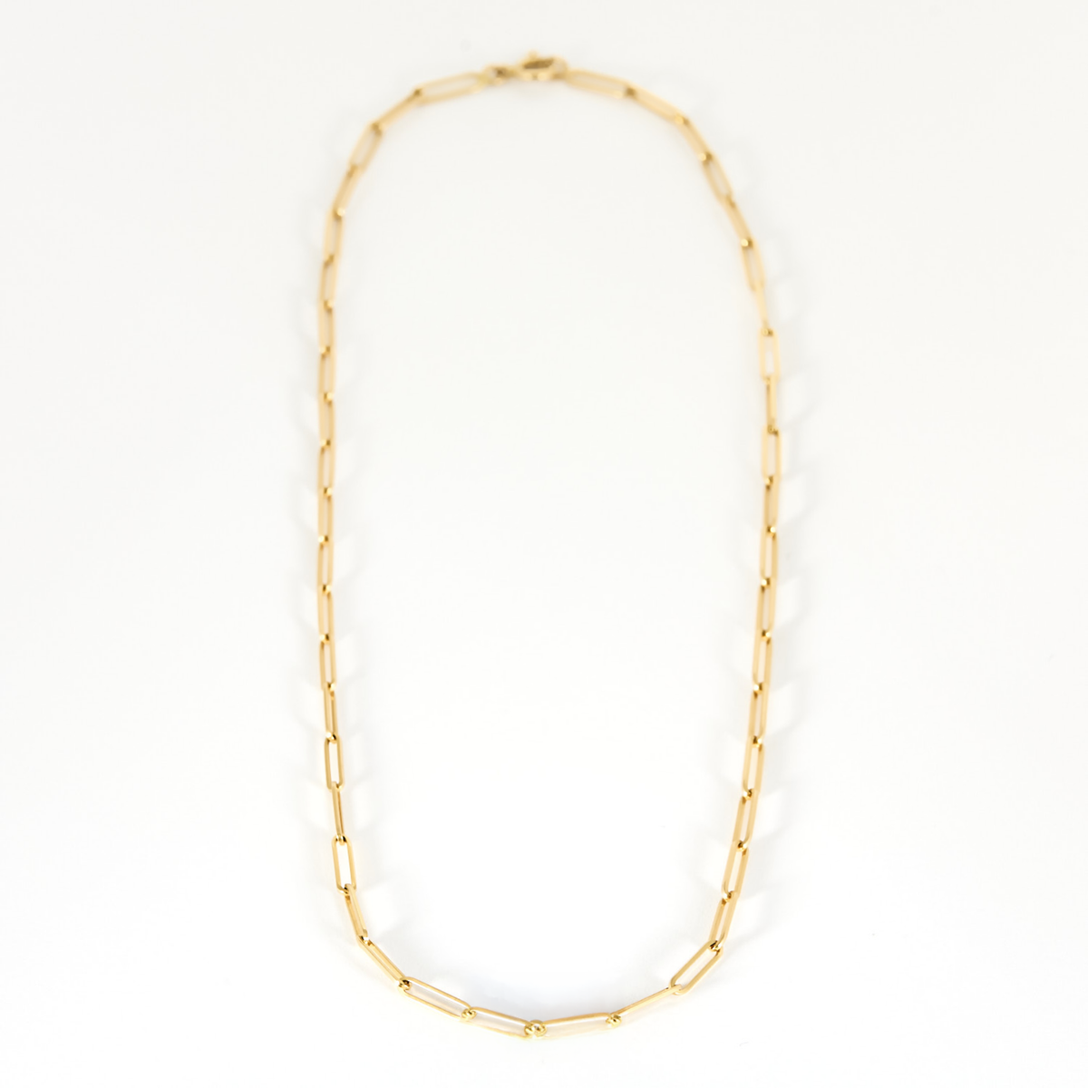 Chaine-collier maille Trombone en or jaune
