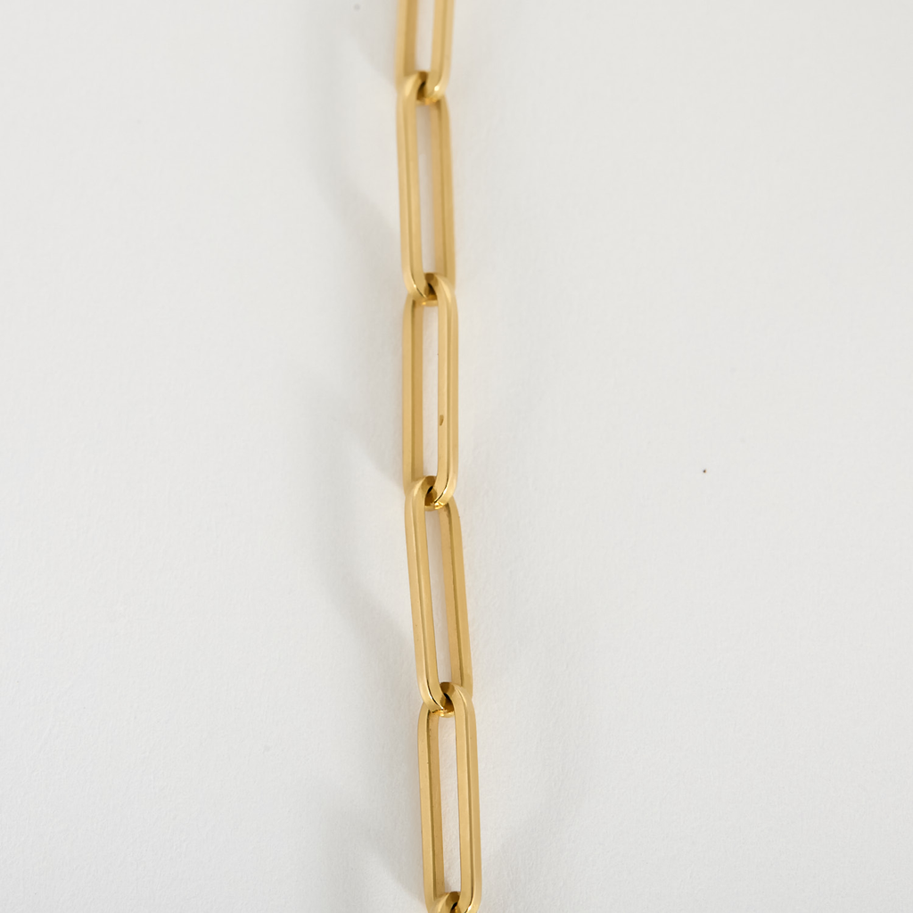 Chaine-collier maille Trombone en or jaune