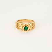 Bague Van Cleef & Arpels vintage en or jaune et émeraude