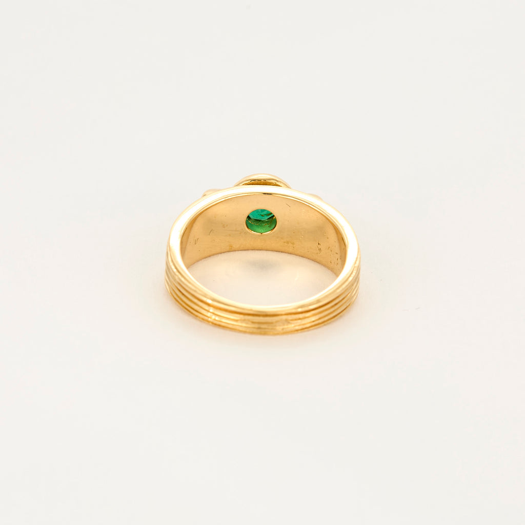 Bague Van Cleef & Arpels vintage en or jaune et émeraude