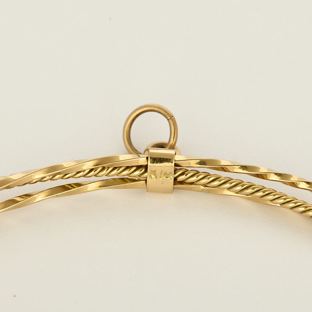 Bracelet jonc vintage triple rang en or jaune