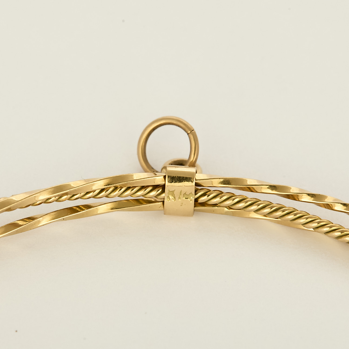 Bracelet jonc vintage triple rang en or jaune