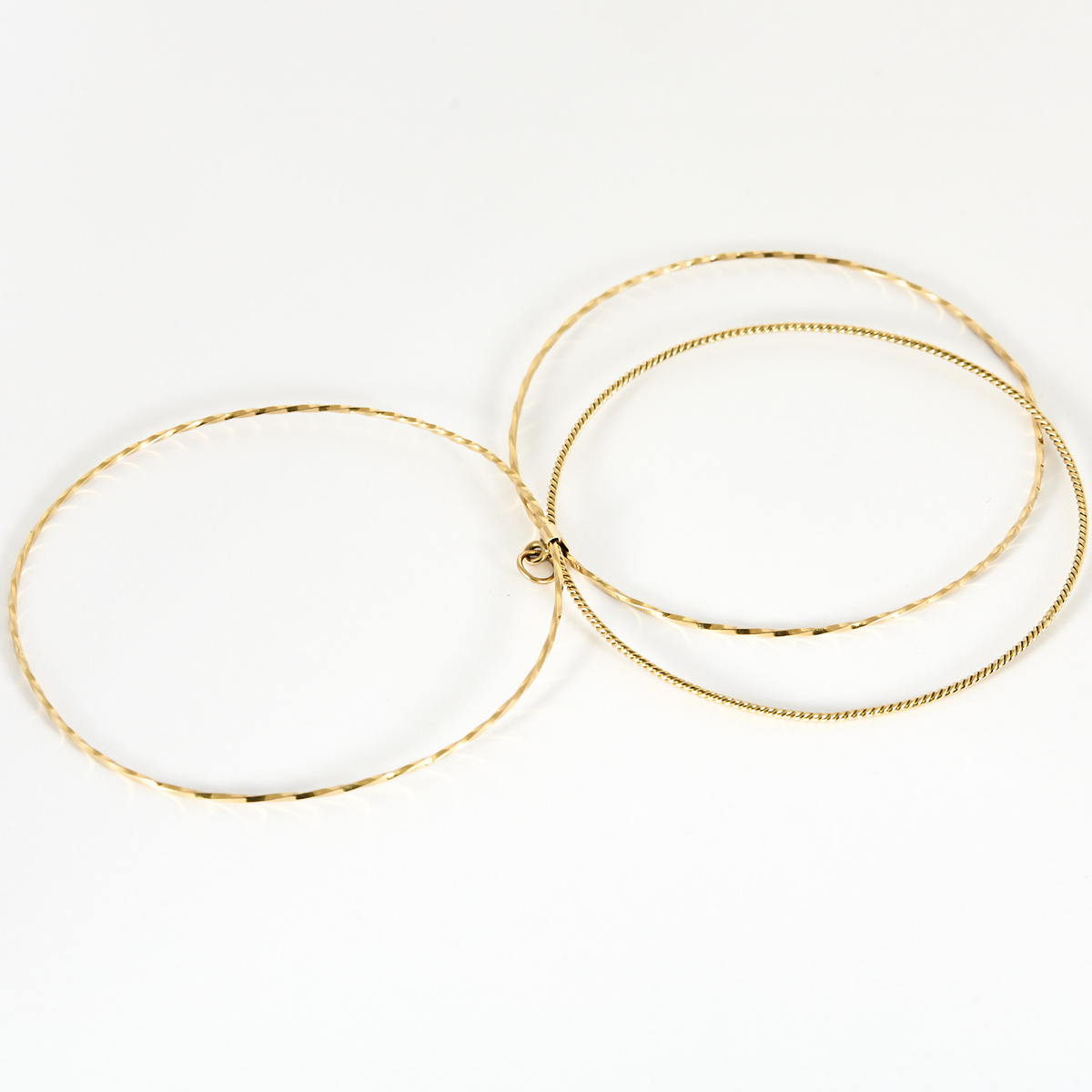 Bracelet jonc vintage triple rang en or jaune