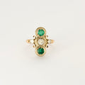 Bague ancienne Antique en or diamants et émeraude