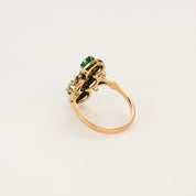 Bague ancienne Antique en or diamants et émeraude